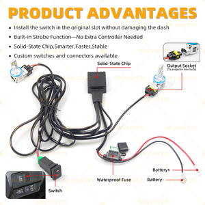 Nouveau Kit de Câblage pour Phares LED H11 Étanche IP68 avec Flash Intégré, Adaptation Universelle, Mise à Niveau et Protection de Tension - Product Image 2