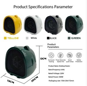 Calentador de Habitación Portátil de 500W, Calentador Eléctrico para Espacios Pequeños, Ventilador Calefactor para Hogar y Oficina, Máquina de Aire Caliente para Dormitorio, Oficina, Interiores, Invierno - Product Image 6