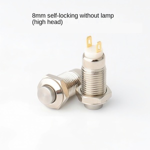 Interrupteur à bouton-poussoir miniature 3A 220V avec LED, tête haute 8mm, en acier inoxydable, étanche IP65, momentané ou à rétention, 1NO1NC YUHE - Product Image 5