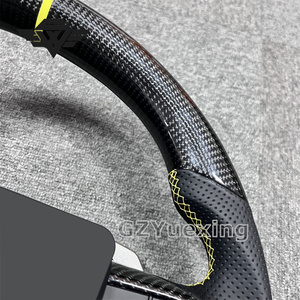 Superventas para Toyota Land Cruiser Prado LC300 LC200 LC70 FJ70 volante fibra <span class=keywords><strong>de</strong></span> carbono costura amarilla con paletas <span class=keywords><strong>de</strong></span> cambio - Product Image 4