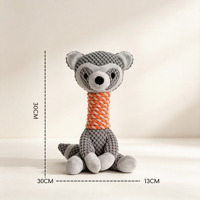 Ensemble de jouets pour chien écologiques et mignons en forme de girafe et raton laveur, en corde de coton et peluche, couineurs, résistants aux morsures, jouets à mâcher pour la dentition et divertissement canin