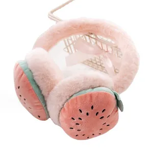 Earmuffs ấm áp mùa thu và mùa đông phim hoạt hình túi tai sang trọng Earmuffs trái cây có thể điều chỉnh cho phụ nữ và trẻ em