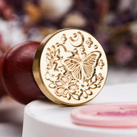 Le timbre de sceau de cire de tulipe de chrysanthème de feuille d'érable de série de fleurs simples peut être logo personnalisé