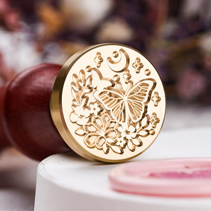 Simple Flower Series Rose Maple Leaf Pattern Crisantemo Tulip Wax Seal Stamp se puede personalizar logo - Product Image 5