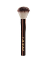 Kuas Makeup Profesional YM Factory dengan Gagang Aluminium, Bulu Sintetis Coklat untuk Foundation dan Kontur, Kuas Kosmetik Custom Private