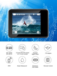 Cámara Deportiva Digital WIFI con Pantallas Táctiles Dobles a Color, Resistente al Agua, con Resolución Múltiple de 8K 6K 30FPS y 10M - Product Image 4