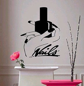 Exquis vinyle décalcomanie ongles Salon citations autocollant mural Art Mural Salon de beauté décoration décalcomanies pour femmes filles chambre décor - Product Image 1