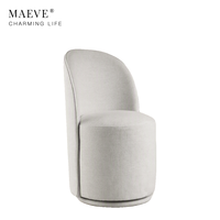 Chaise de salle à manger moderne entièrement rembourrée, dossier haut incurvé, chaise d'appoint en tissu sans pieds pour salle à manger, hôtel, restaurant