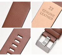 Nouveau design de bracelet en cuir texturé lisse pour remplacement de bracelet de montre de luxe avec boucle métallique 22/24/26 mm