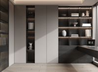 Bibliothèques modulaires écologiques en bois contemporaines personnalisées pour le salon, l'hôtel et le bureau.