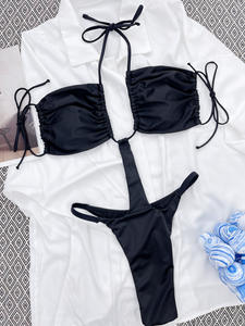 Maillot de bain complet pour femmes Noir Micro Bikini Extreme Sexy Cut Out Maillot de bain taille haute _ Ensemble de lingerie une pièce Maillot de bain de plage - Product Image 6