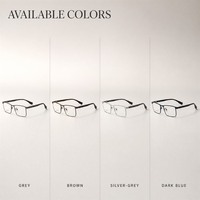 Montures de lunettes optiques carrées en métal pour hommes, personnalisables avec logo, style classique et tendance, pour la vente en gros