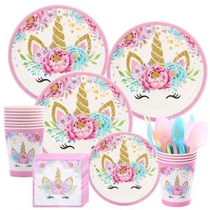 Juego de Platos, Vasos y Servilletas de Unicornio Mágico para Decoración de Fiestas Infantiles, Artículos para Fiestas de Cumpleaños - Product Image 4