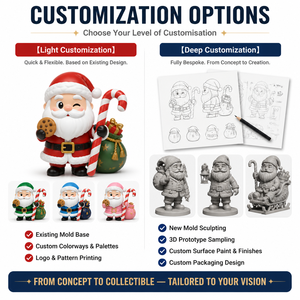 Statuetta di Babbo Natale Personalizzata in Vinile, Giocattolo Artistico OEM ODM, Action Figure da Collezione, Prodotto di Fabbrica - Product Image 4