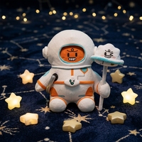 Peluche d'astronaute écologique personnalisée, blanc et orange, personnage de dessin animé explorateur spatial, poupée en peluche rembourrée en coton PP, unisexe