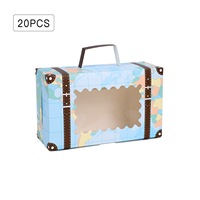 Boîte à valise en carton rigide faite à la main, épaisseur 2 mm, fermeture magnétique, poignée, emballage alimentaire pour chocolat, fenêtre transparente