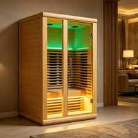 Cabine de sauna infrarouge lointain individuelle d'intérieur en bois de pruche pour la rééducation corporelle et la relaxation à domicile