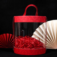 Boîtes de rangement rondes en PVC transparent personnalisées, boîtes d'emballage pour cadeaux de mariage, biscuits, avec poignée