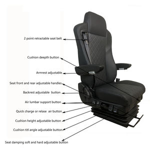 エアランバーサポート付き 高耐久性 空気圧式 トラックシート エアバッグシート - Product Image 6