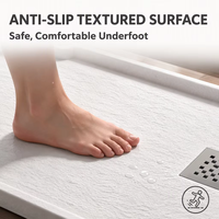 Base de douche et receveur monobloc en quartz massif moderne sur mesure, antidérapant, pour salle de bain et hôtel