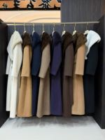 Kaschmirmantel mit Pelzbesatz und Schalkragen, Lässiger Warmer Damen-Langmantel mit Gürtel in Mehreren Farben für den Herbst