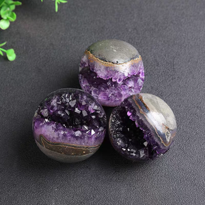 Thạch Anh Tím Tự Nhiên Geode Bắt Đầu Nụ Cười Thạch Anh Hình Cầu Pha Lê Bóng Reiki Trang Trí Nội Thất Chữa Bệnh - Product Image 5
