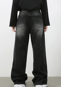 <span class=keywords><strong>Jeans</strong></span> da <span class=keywords><strong>Uomo</strong></span> alla Moda in Denim Personalizzati con Logo, Stile Lavato a Gamba Larga e Dritta, Taglie Forti, <span class=keywords><strong>Pantaloni</strong></span> <span class=keywords><strong>Jeans</strong></span> Baggy Personalizzati da <span class=keywords><strong>Uomo</strong></span> - Product Image 2