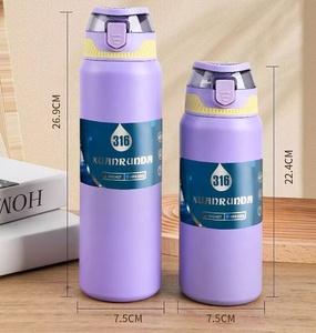 Wholesale <strong>Drinking</strong> Fitness <strong>Flask</strong> 316 Material Vacuum Metal Coffee <strong>Flask</strong> With Press Buttons Custom Student <strong>Hot</strong> <strong>Flask</strong> for School - Product Image 2