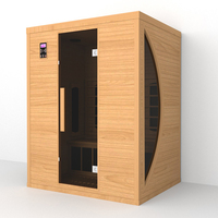 Sauna Interior de Infrarrojos Lejanos para 3 Personas, 2100W, Madera de Hemlock Canadiense, Bajo EMF, Sauna Terapéutica para el Hogar