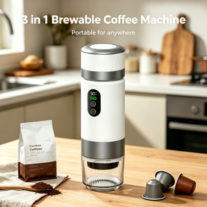 Cafetera Portátil Autocalentable 3 en 1, Compatible con Cápsulas y Café Molido, Diseño Desmontable, Batería Reemplazable, para Exteriores y Automóvil - Product Image 4