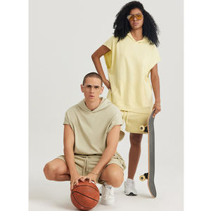 <b>Sleeveless</b> Leisure Oversize <b>Hoodie</b> Solid Color Sweatshirts Men Pull Over Off Shoulder <b>Hoodie</b> for Men - Product Image 5