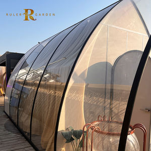 Grande tente 4 saisons pour l'extérieur Grande tente imperméable d'hiver pour couples <span class=keywords><strong>Camping</strong></span> de luxe dans le désert Glamping PC Safari House Shape Resort Tent House - Product Image 4