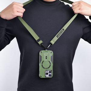 Funda para Teléfono con Correa Cruzada, Collar, Soporte Blindado de PC y TPU, Cubierta Trasera con Soporte Oculto, Diseño Magnético para <span class=keywords><strong>iPhone</strong></span> 13 Pro Max - Product Image 5