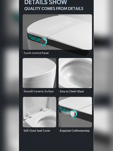 <span class=keywords><strong>WC</strong></span> Smart Monoblocco Moderno con Bidet Integrato, Serbatoio Incorporato, Nessun Limite di Pressione dell'Acqua, <span class=keywords><strong>Coperchio</strong></span> Automatico, Scarico a Pedale, Sedile Riscaldato, Asciugatore Integrato - Product Image 5