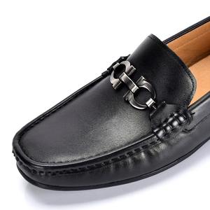 Zapatos de Cuero Europeos para <span class=keywords><strong>Hombre</strong></span>, Estilo Casual, Antideslizantes, Resistentes al Desgaste, Transpirables, de Goma, para Conducir - Product Image 6