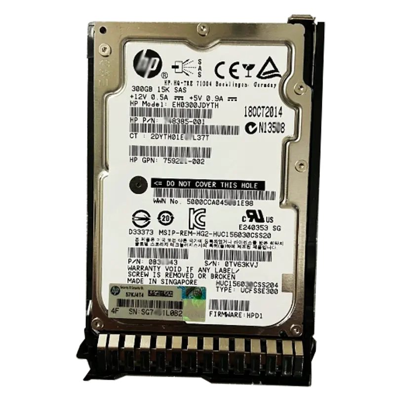 759208-B21 75946-001 300GB 12G SAS 10 K rpm SFF (2,5 pol) SC Empresa 3 anos de garantia do disco rígido