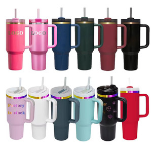 Bicchiere Termico USA H2.0 con Rivestimento in Polvere Nero Bianco 40oz, Bicchiere Placcato in Rame Dorato Arcobaleno per Incisione Laser Girasole - Product Image 1