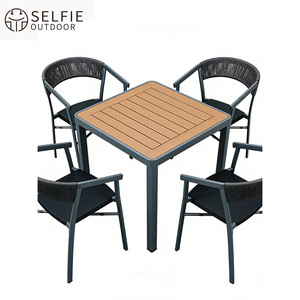 Ensemble de chaise de jardin moderne imperméable en corde et table en polystyrène - Product Image 3