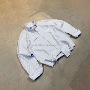 เสื้อเชิ้ตแขนยาวพิมพ์ลายทางน้ำหนักเบาคุณภาพสูงสำหรับผู้ชาย ออกแบบเองได้ พร้อมปกเสื้อโปโลลายทาง - Product Image 1