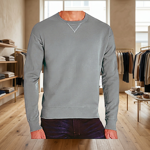 Camiseta de Manga Larga con Cuello Redondo para Hombre, 100% Algodón, Tejido de Punto Grueso Antiencogimiento con Estampado - Product Image 4