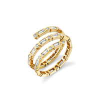 Bague Gemnel Sydney Evan Wrap avec saphirs roses et diamants CZ alternés pour un éclat de couleur ludique sur le doigt
