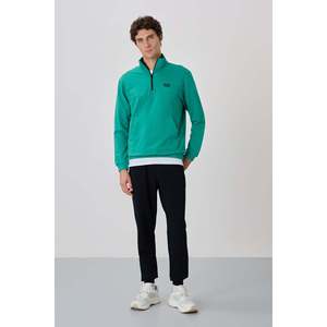 Ensemble de survêtement pour homme Air Jones, col montant, mélange de coton, vert marine et bleu marine, vêtements de sport et de loisirs pour l'entraînement - Product Image 1