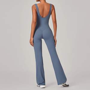 Combinaison de yoga une pièce 2026, nouvelle, effet push-up, pantalon évasé, taille haute, dos nu, sexy, décontractée, combinaison et body - Product Image 2