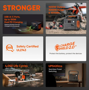 สถานีไฟฟ้าพกพา Jackery Explorer 1000 V2 แบตเตอรี่ลิเธียมโพลิเมอร์ ชาร์จด้วยพลังงานแสงอาทิตย์ สำหรับใช้งานกลางแจ้ง ระบบกักเก็บพลังงานแสงอาทิตย์ - Product Image 5