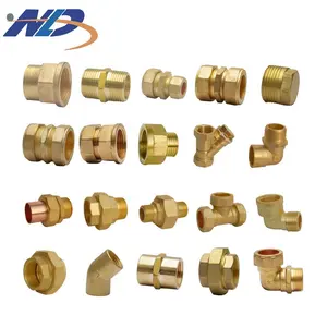 Nailida OEM 15*15 22*22 Airpert Conditioner System Compression BSPP Brass Hose Fittings Straight Coupling