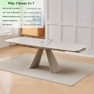 Table de salle à manger en pierre frittée <span class=keywords><strong>OKAY</strong></span>, plateau en roche de luxe, solutions personnalisées, entretien facile, essentiels modernes, table en céramique - Product Image 1