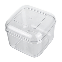 Boîte de rangement carrée transparente en PS de qualité alimentaire avec une épaisseur de 1 mm en provenance du Guangdong pour bonbons emballés et non emballés