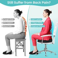 Coussin de siège en mousse à mémoire de forme avec gel rafraîchissant pour soulager la sciatique et les douleurs du coccyx, pour le bureau, les jeux, la voiture, le fauteuil roulant, noir, grand format