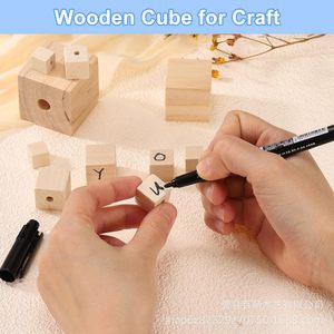 Wooden Cube Blocks With Holes 4x4x4cm For Children Building And Crafting <b>Model</b> <b>Kits</b> - Product Image 3