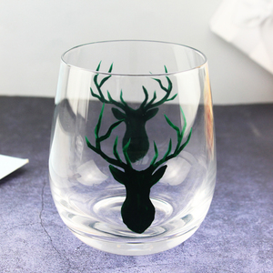 Nuovi Bicchieri da Vino Senza Stelo Dipinti a Mano con Animali Marini, Design Estivo 2025, Personalizzabili con Cervo, Granchio, Pesce, Aragosta - Product Image 3